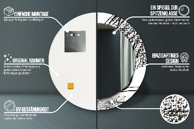 Bedrukte ronde spiegel Graffitipatroon