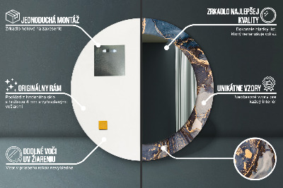 Ronde spiegel met decoratie Abstracte vloeistof