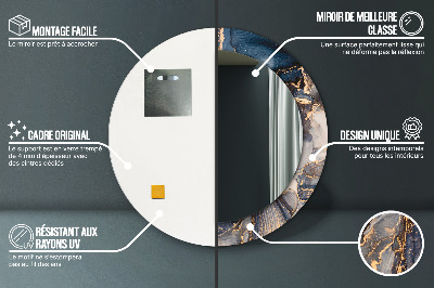 Ronde spiegel met decoratie Abstracte vloeistof