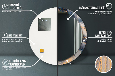 Ronde spiegel met decoratie Abstracte vloeistof