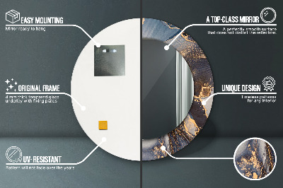 Ronde spiegel met decoratie Abstracte vloeistof