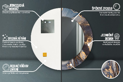Ronde spiegel met decoratie Abstracte vloeistof