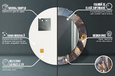 Ronde spiegel met decoratie Abstracte vloeistof