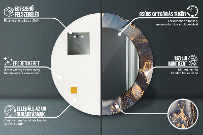 Ronde spiegel met decoratie Abstracte vloeistof