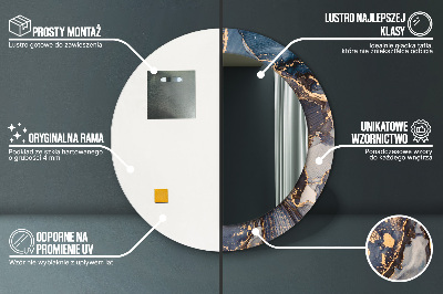 Ronde spiegel met decoratie Abstracte vloeistof