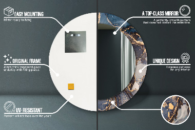 Ronde spiegel met decoratie Abstracte vloeistof