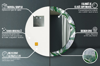 Bedrukte ronde spiegel Tropische bladeren