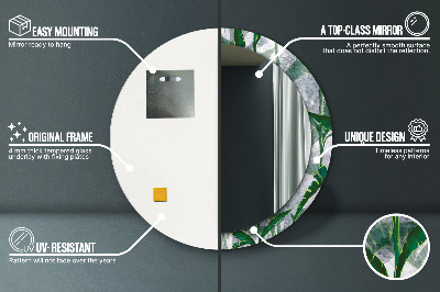 Bedrukte ronde spiegel Tropische bladeren