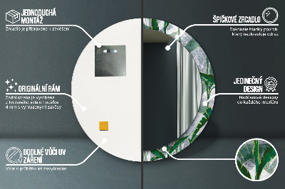 Bedrukte ronde spiegel Tropische bladeren