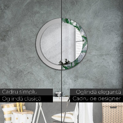 Bedrukte ronde spiegel Tropische bladeren