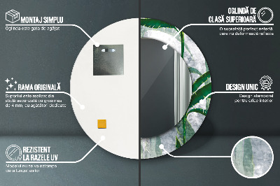 Bedrukte ronde spiegel Tropische bladeren