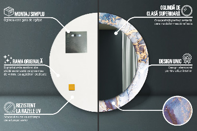 Ronde spiegel met decoratie Abstracte vloeibare kunst