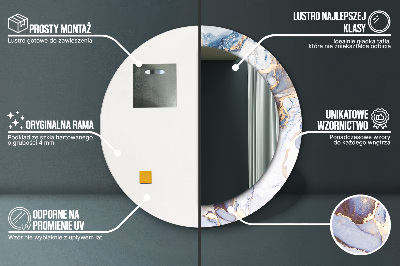 Ronde spiegel met decoratie Abstracte vloeibare kunst