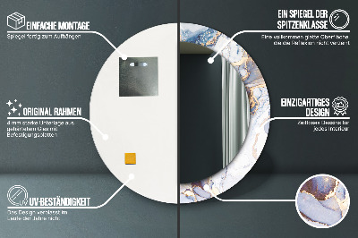 Ronde spiegel met decoratie Abstracte vloeibare kunst