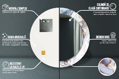 Ronde spiegel met decoratie Abstracte vloeibare kunst