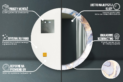 Ronde spiegel met decoratie Abstracte vloeibare kunst