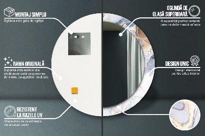 Ronde spiegel met decoratie Abstracte vloeibare kunst