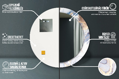 Ronde spiegel met decoratie Abstracte vloeibare kunst