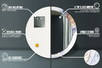 Ronde spiegel met decoratie Abstracte vloeibare kunst
