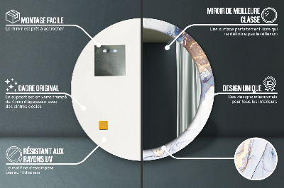 Ronde spiegel met decoratie Abstracte vloeibare kunst