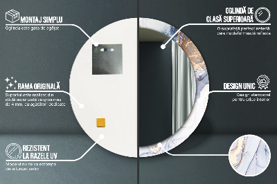 Ronde spiegel met decoratie Abstracte vloeibare kunst