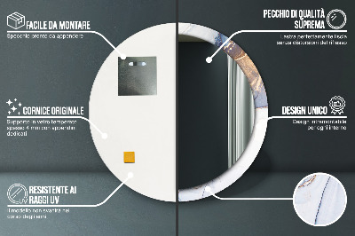 Ronde spiegel met decoratie Abstracte vloeibare kunst