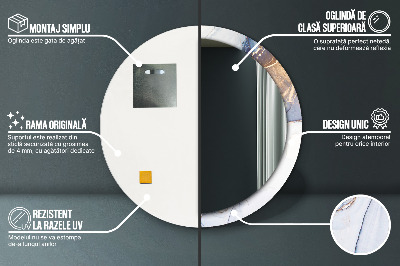 Ronde spiegel met decoratie Abstracte vloeibare kunst