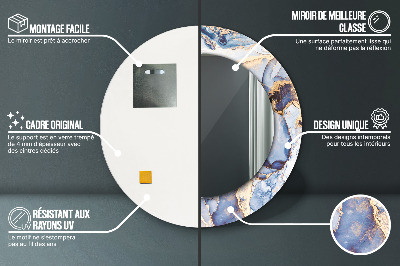 Ronde spiegel met decoratie Abstracte vloeibare kunst