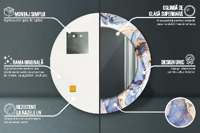 Ronde spiegel met decoratie Abstracte vloeibare kunst