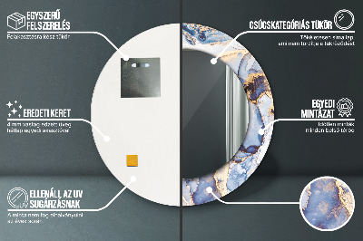 Ronde spiegel met decoratie Abstracte vloeibare kunst