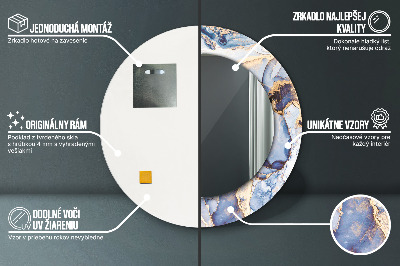 Ronde spiegel met decoratie Abstracte vloeibare kunst