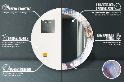 Ronde spiegel met decoratie Abstracte vloeibare kunst