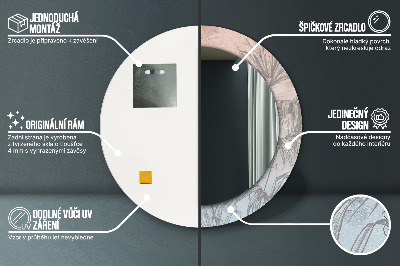 Bedrukte ronde spiegel Tropische bloemen