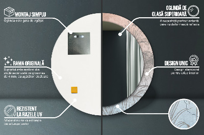 Bedrukte ronde spiegel Tropische bloemen