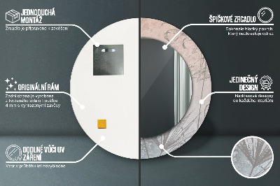 Bedrukte ronde spiegel Tropische bloemen