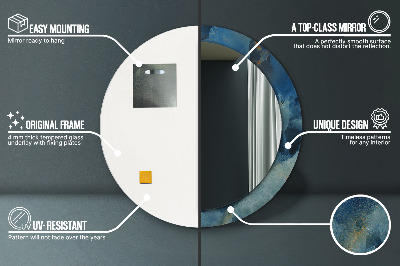 Ronde spiegel met decoratie Onyx marmer