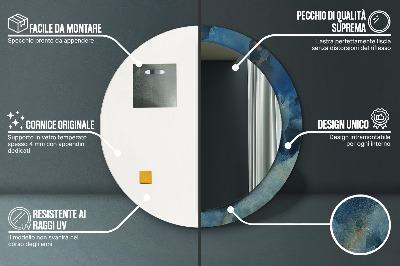 Ronde spiegel met decoratie Onyx marmer