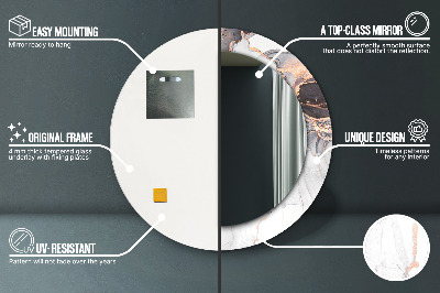 Bedrukte ronde spiegel Abstracte vloeistof