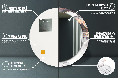 Bedrukte ronde spiegel Abstracte vloeistof