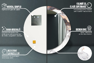 Bedrukte ronde spiegel Abstracte vloeistof
