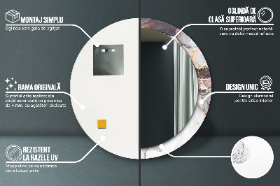 Bedrukte ronde spiegel Abstracte vloeistof