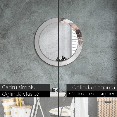 Bedrukte ronde spiegel Abstracte vloeistof