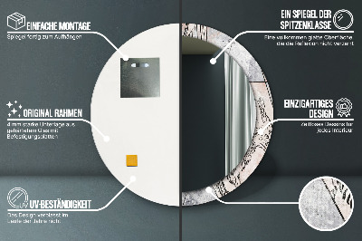 Bedrukte ronde spiegel Abstracte dieren