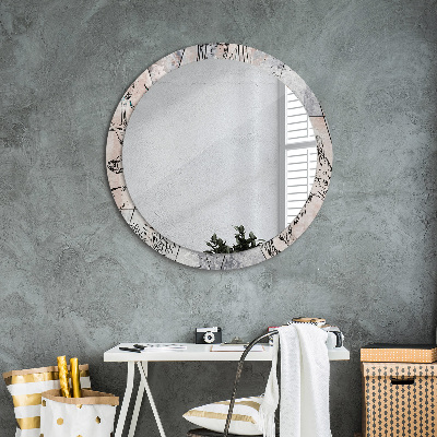 Bedrukte ronde spiegel Abstracte dieren