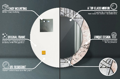 Bedrukte ronde spiegel Abstracte dieren