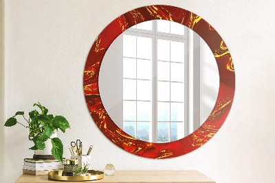 Ronde spiegel met decoratie Rood marmer