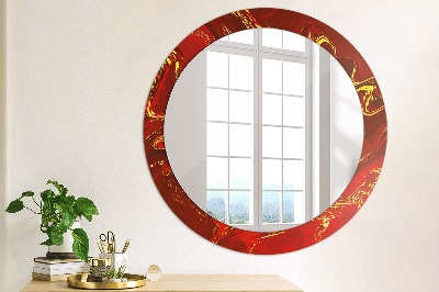 Ronde spiegel met decoratie Rood marmer