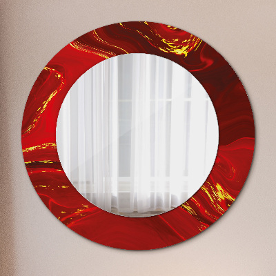 Ronde spiegel met decoratie Rood marmer