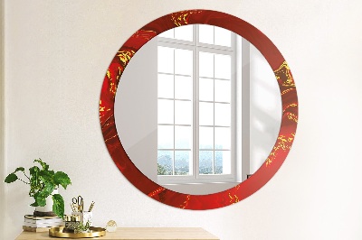 Ronde spiegel met decoratie Rood marmer