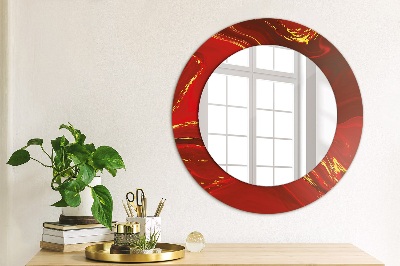 Ronde spiegel met decoratie Rood marmer
